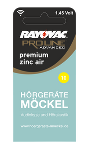 Zink-Luft-Hörgerätebatterien (Größe 10) der Marke Rayovac
