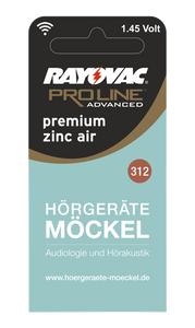 Zink-Luft-Hörgerätebatterien (Größe 312) der Marke Rayovac