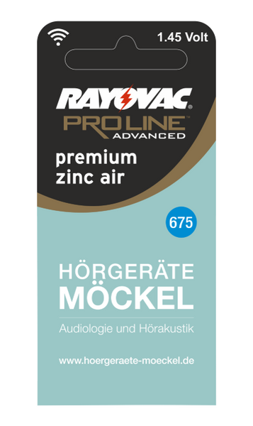 Zink-Luft-Hörgerätebatterien (Größe 675) der Marke Rayovac